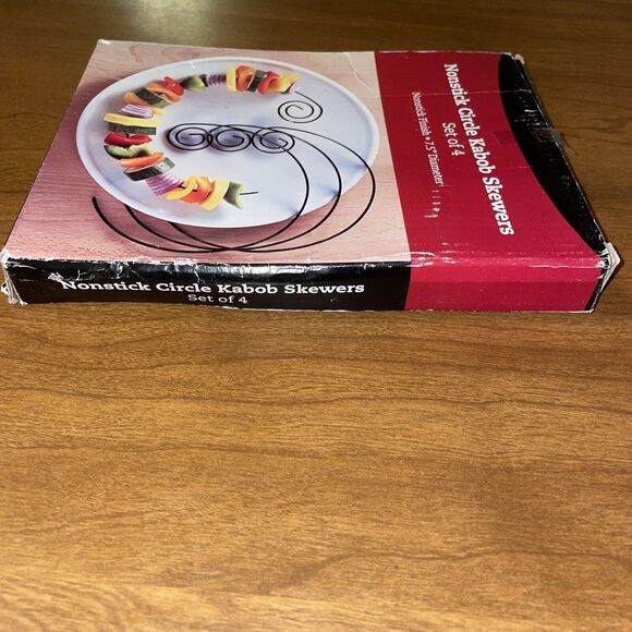 Set of 4 Nonstick Circle Kabob Skewers 7.5 Inches Diameter Great American - Picture 3 of 8